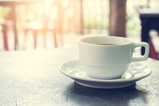 Hot coffee on table  - Foto, Imagen