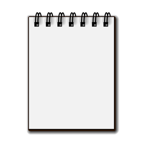 Cuaderno espiral de papel blanco en blanco
 - Vector, imagen
