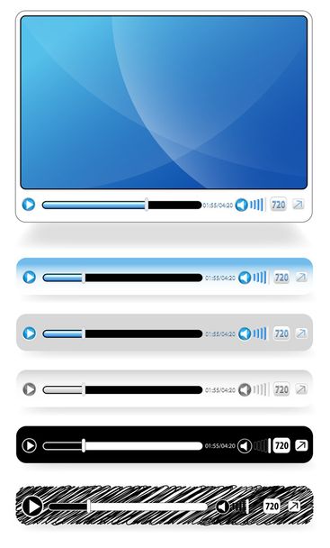 Vector Video and Audio Player - Vector, afbeelding