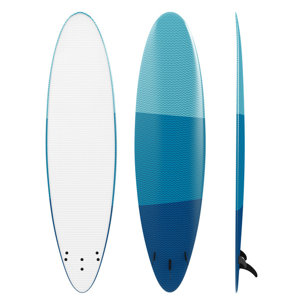 Modern Surfboard with Fins. 3d Rendering - Photo, Image
