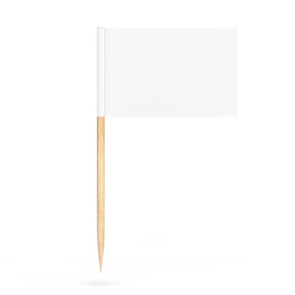 Mini drapeau blanc de pointeur de papier. Rendu 3d
 - Photo, image