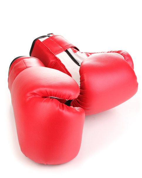 Red boxing gloves isolated on white - Fotó, kép