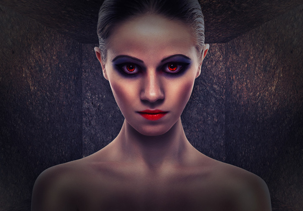 Woman a witch, evil. Halloween - Фото, изображение