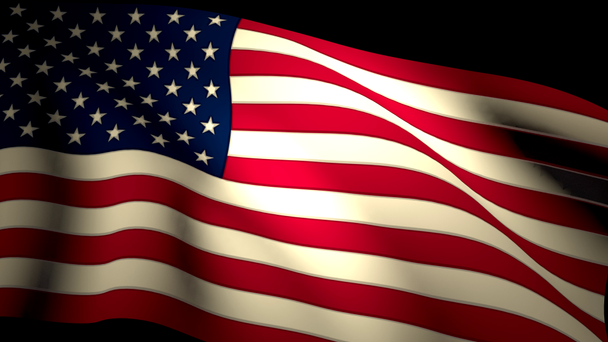USA nas amerykańską flagę zbliżenie macha podświetlany Płynna pętla Cg 4k - Materiał filmowy, wideo