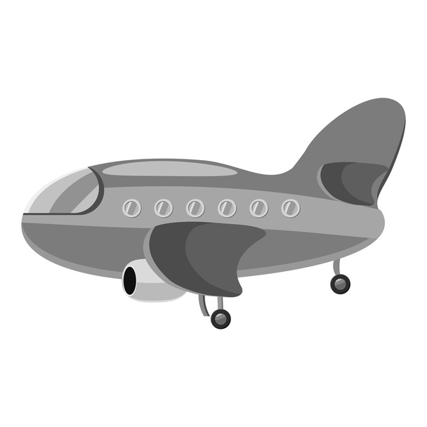 Airplane icon, gray monochrome style - Вектор,изображение