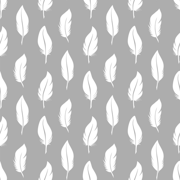 White feathers seamless pattern - Διάνυσμα, εικόνα