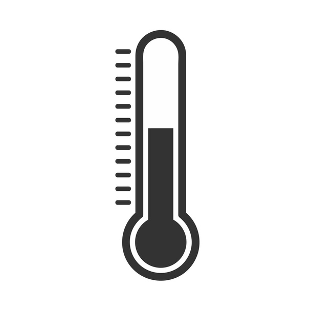 フラット スタイルと温度計のアイコン、医療 thermom の温度計 - ベクター画像