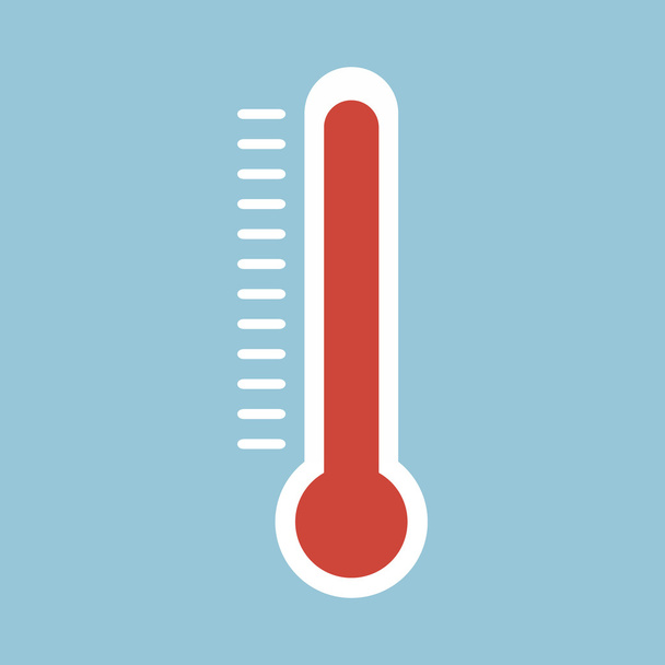 Thermometers in flat style and thermometer icon, Medical thermom - Διάνυσμα, εικόνα