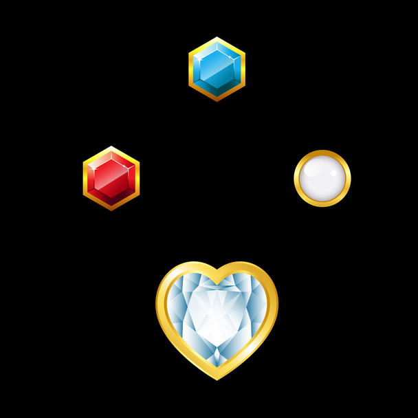 Gems with holder - Vector, Image
