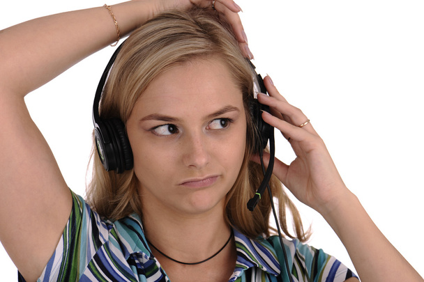 Girl with headphones - Foto, imagen