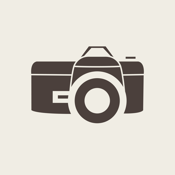 Vector photo camera icon in line style - ベクター画像