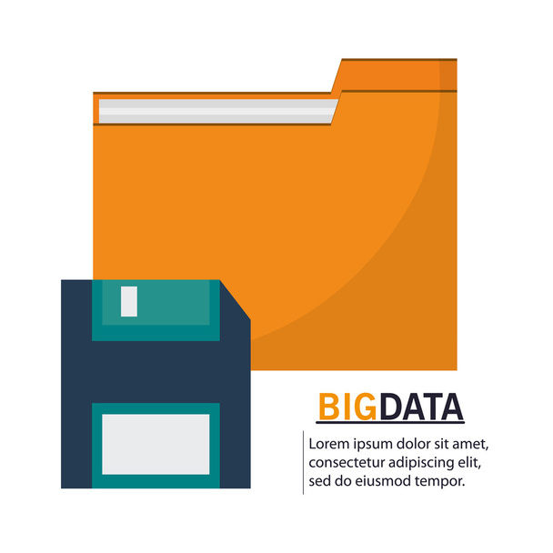Datei- und Big Data-Design - Vektor, Bild
