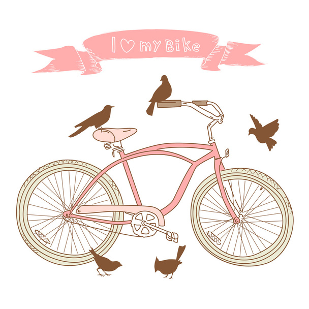 I heart my bike! - Vector, afbeelding