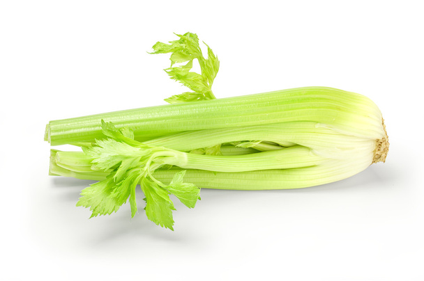 čerstvý zelený celer izolovaných na bílém pozadí s ořezovou cestou - Fotografie, Obrázek