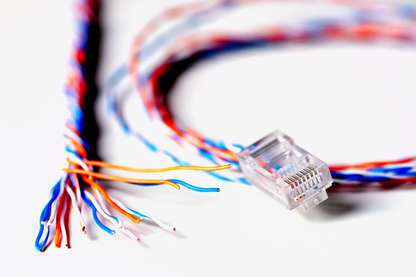 cable de enchufe color lan
 - Foto, Imagen