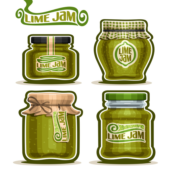 Vector logo Lime Jam in Jars - Vector, Image