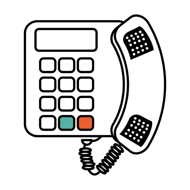 digital telephone isolated icon - Vector, Imagen