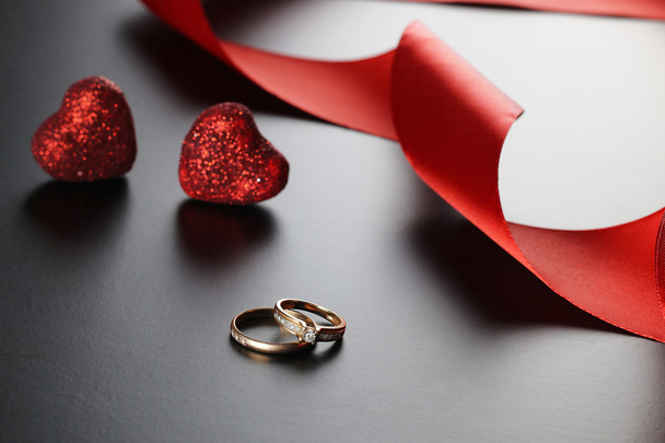 Wedding rings ribbon - Fotó, kép