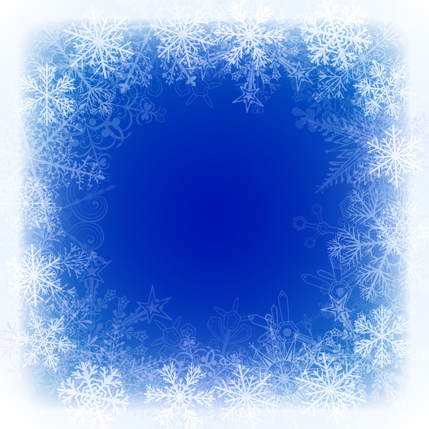 Χριστούγεννα φόντο με πλαίσιο νιφάδες χιονιού - Διάνυσμα, εικόνα
