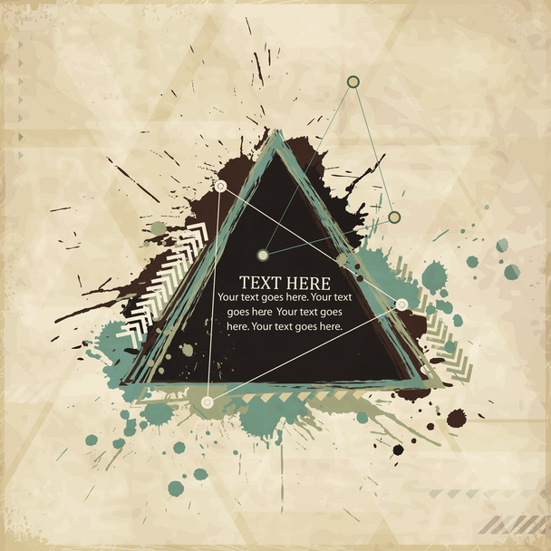 Abstract vintage geometric background with triangles - Vector, Image