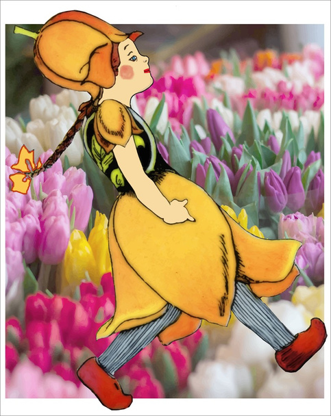 Dame Tulpenblume Kinder - Foto, Bild