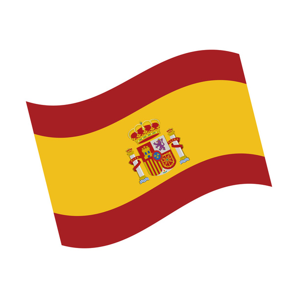 μεμονωμένο εικονίδιο με τη σημαία Ισπανίας - Διάνυσμα, εικόνα