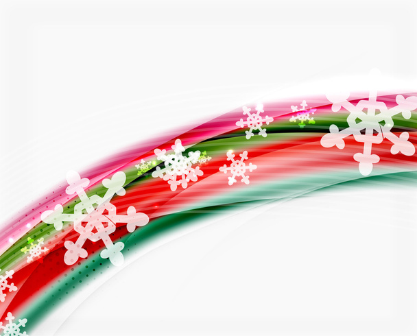 Color wave line with snowflakes, winter vector business template - Vector, Image