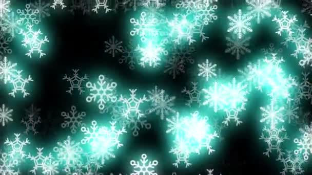 Λαμπερό βρόχο νιφάδες χιονιού - Πλάνα, βίντεο