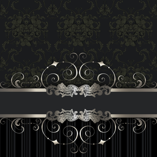 Vintage background with floral patterns and ornate border. - Foto, immagini