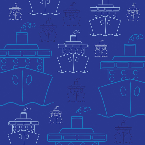 Hand drawn cruise ship in vector format. - Vecteur, image