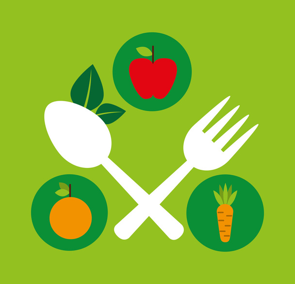 вегетаріанське меню здорової їжі
 - Вектор, зображення