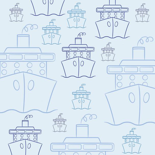 Hand drawn cruise ship in vector format. - Vector, imagen