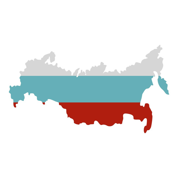 Russia map icon, flat style - Vetor, Imagem