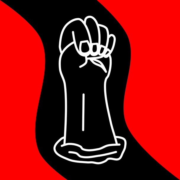 Μαύρο άσπρο κόκκινο πανό με σφιγμένα στο χέρι - Διάνυσμα, εικόνα