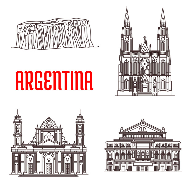Zabytki przyrody i architektura Argentyna - Wektor, obraz