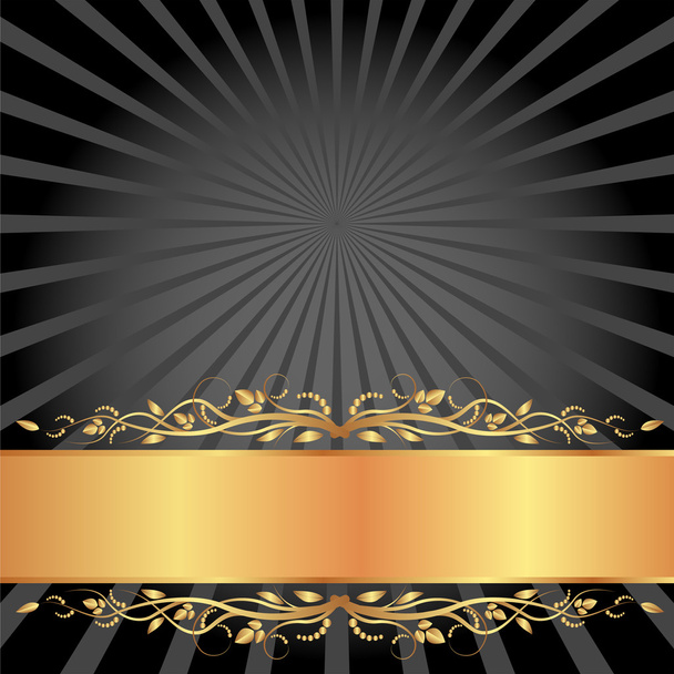 Black and gold background - Vector, Image