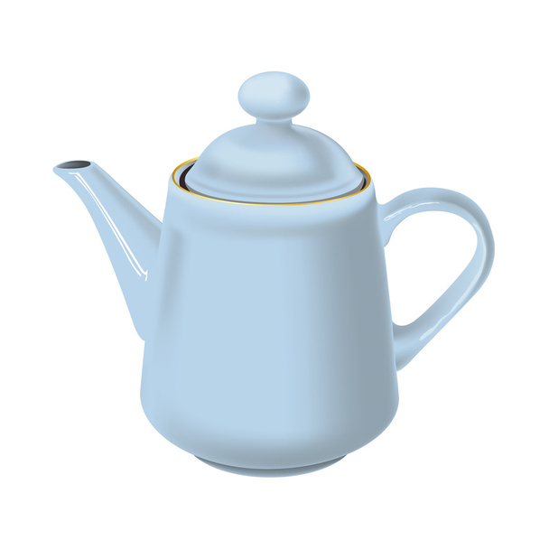 White teapot - Vettoriali, immagini