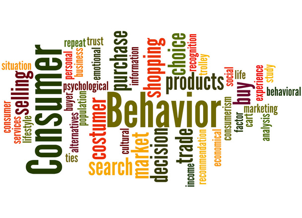 Spotřebitelské chování, slovo cloud koncepce 2 - Fotografie, Obrázek