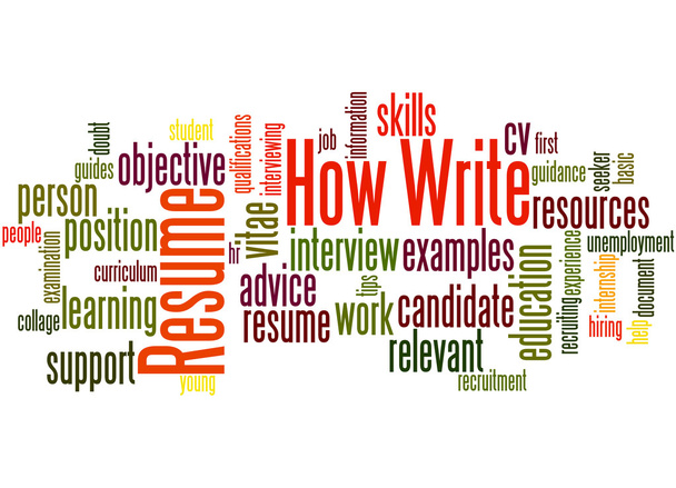 How write resume, word cloud concept 2 - Photo, Image