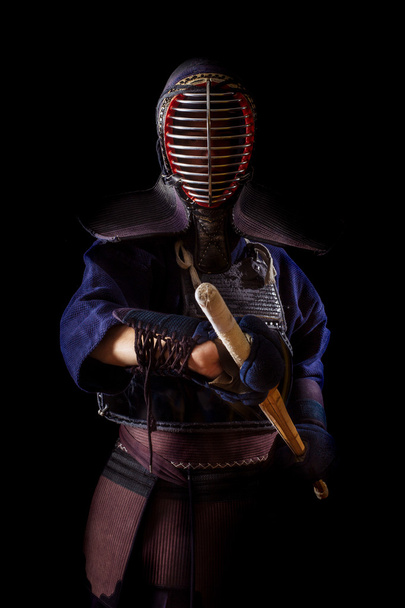 Kendo warrior in traditional dress  - Фото, изображение