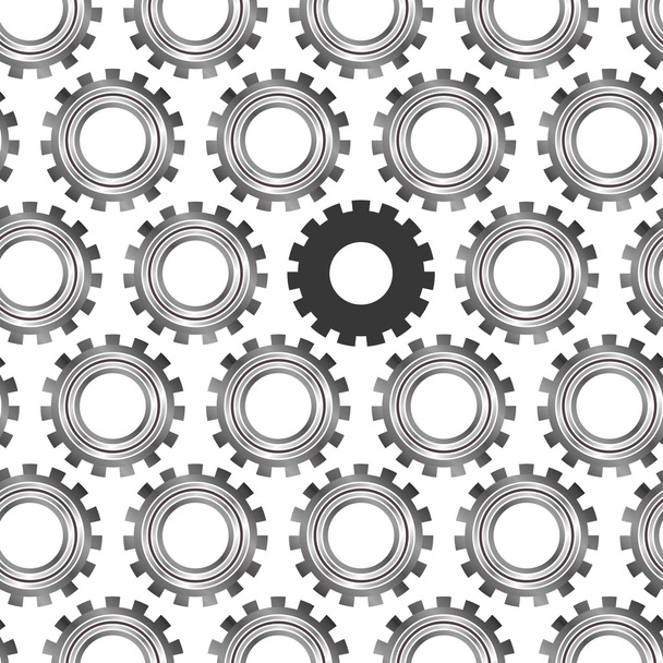 pattern silhouette with broken circular gear - Vector, Image