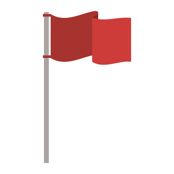 silhouette red flag with pole - Vector, Image