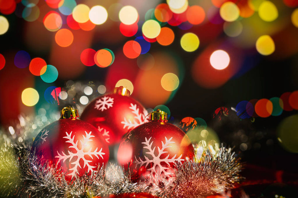 Christmas balls on a blur background - Photo, Image