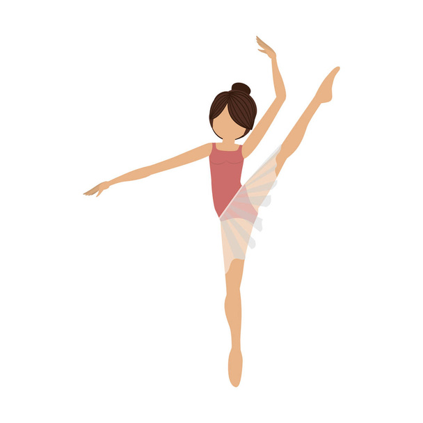 красочная танцовщица высокая нога позировать плечом к
 - Вектор,изображение