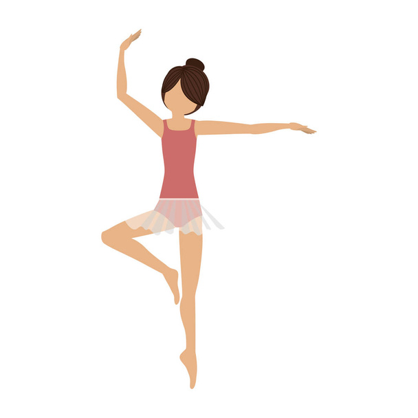 colorful dancer pirouette third position - Vector, Image