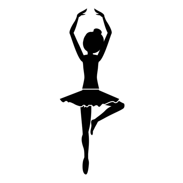 silhouette con ballerina piroetta quinta posizione
 - Vettoriali, immagini