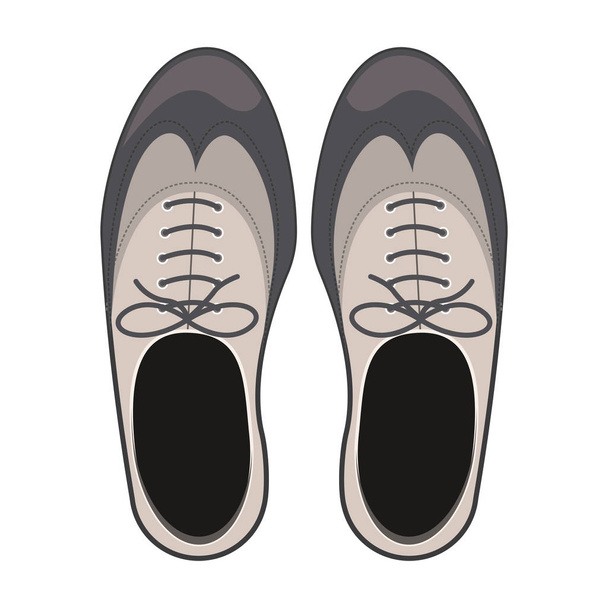 стрічкове взуття для чоловіків з мереживом
 - Вектор, зображення