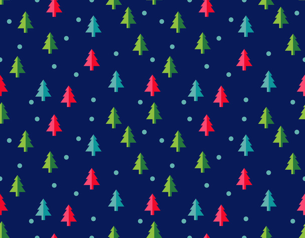 Christmas tree Seamless pattern for new year greeting card/wallpaper background. Vector Illustration.  - Vector, Image