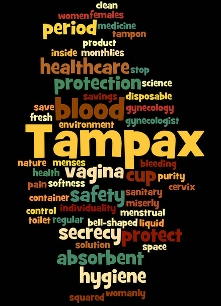 Tampax, koncepcja słowo cloud 9 - Zdjęcie, obraz