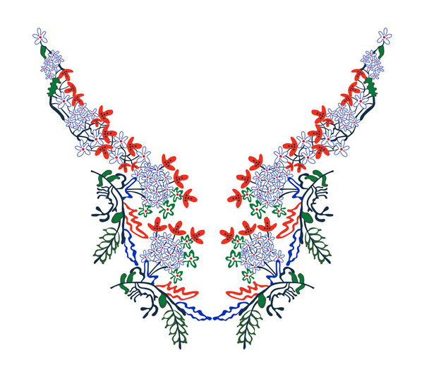 adorno de cuello floral bordado
 - Vector, imagen